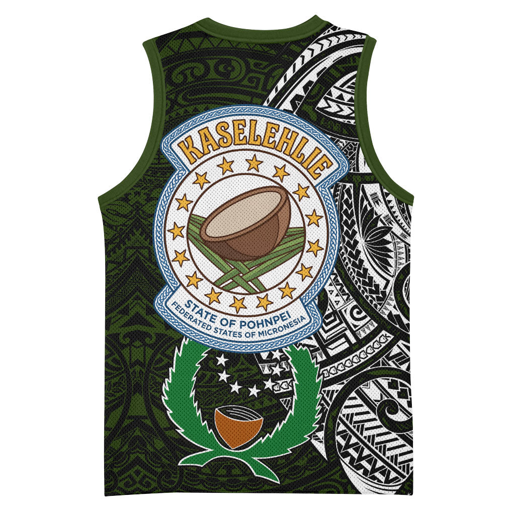 Pohnpei Federated States Of Micronesia Basketball Jersey Polynesian Tribal Heritage Art With Kaselehlie State Seal