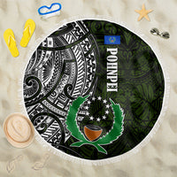 Pohnpei Federated States Of Micronesia Beach Blanket Polynesian Tribal Heritage Art With Kaselehlie State Seal