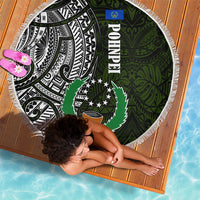 Pohnpei Federated States Of Micronesia Beach Blanket Polynesian Tribal Heritage Art With Kaselehlie State Seal