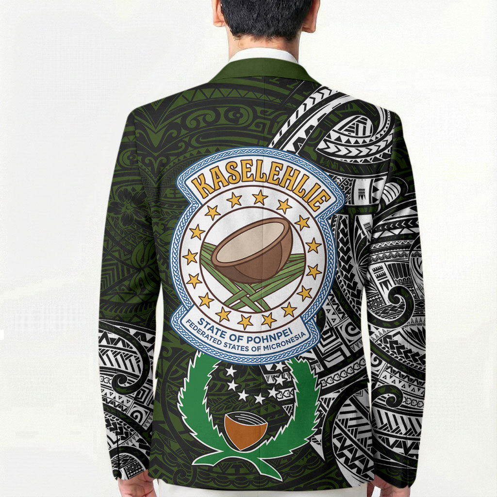 Pohnpei Federated States Of Micronesia Blazer Polynesian Tribal Heritage Art With Kaselehlie State Seal