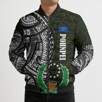 Pohnpei Federated States Of Micronesia Bomber Puffer Jacket Polynesian Tribal Heritage Art With Kaselehlie State Seal