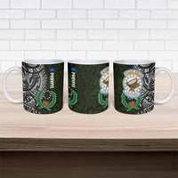 Pohnpei Federated States Of Micronesia Ceramic Mug Polynesian Tribal Heritage Art With Kaselehlie State Seal