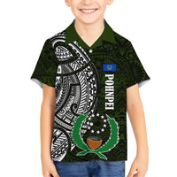 Pohnpei Federated States Of Micronesia Family Matching Puletasi and Hawaiian Shirt Polynesian Tribal Heritage Art With Kaselehlie State Seal