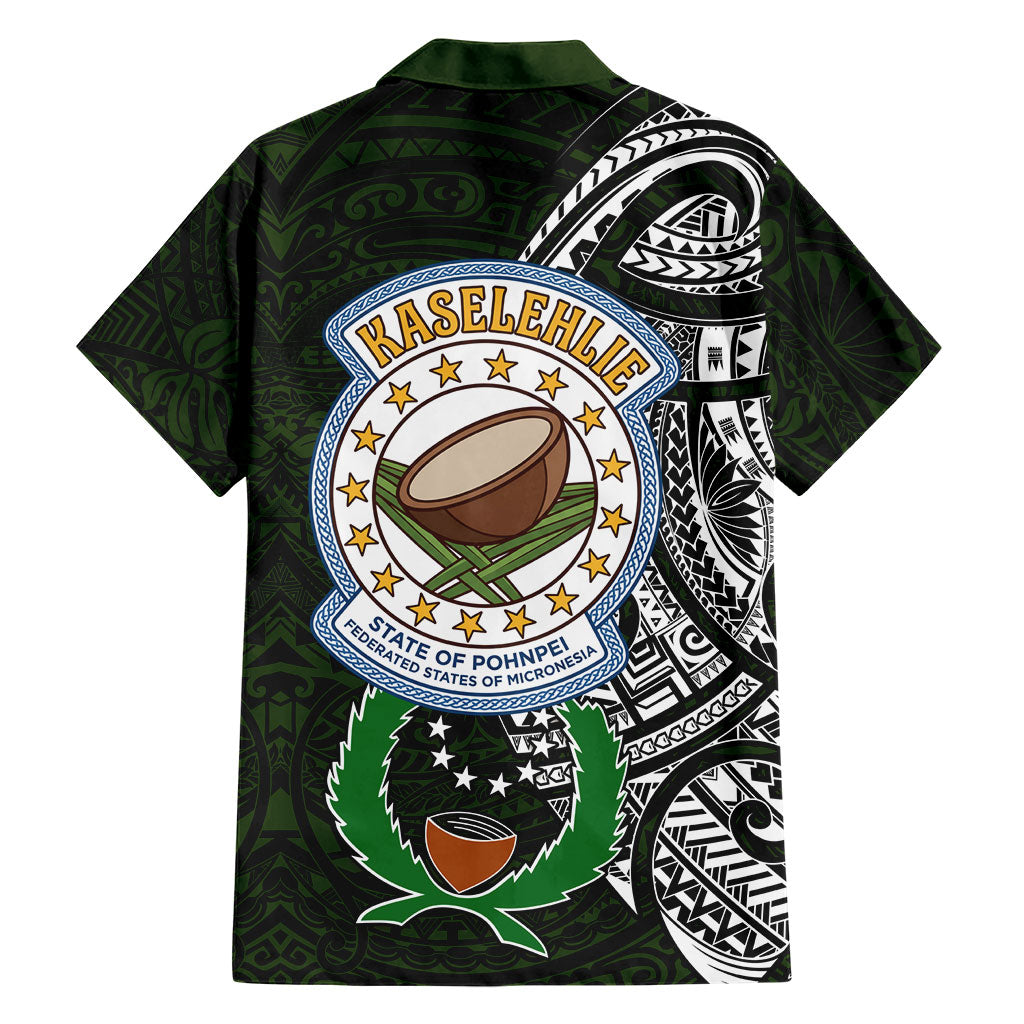 Pohnpei Federated States Of Micronesia Family Matching Summer Maxi Dress and Hawaiian Shirt Polynesian Tribal Heritage Art With Kaselehlie State Seal