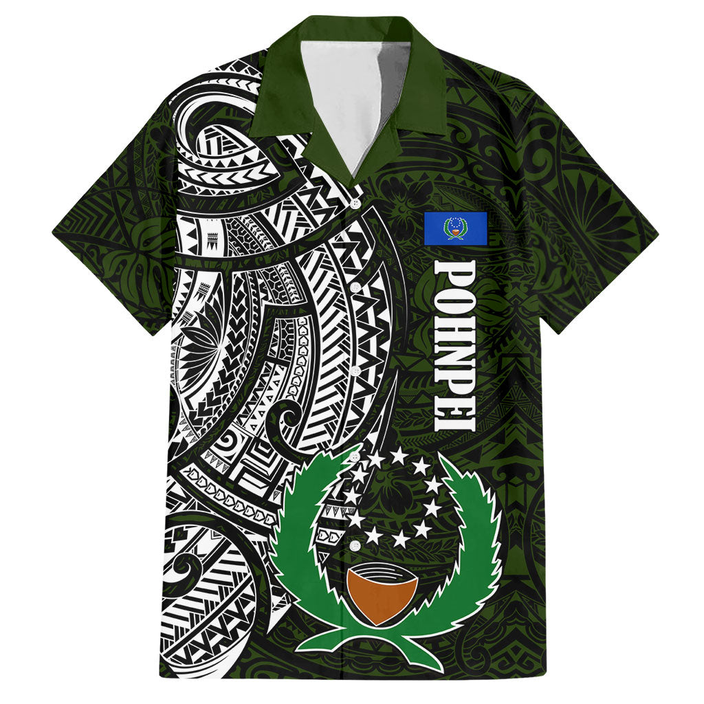 Pohnpei Federated States Of Micronesia Hawaiian Shirt Polynesian Tribal Heritage Art With Kaselehlie State Seal