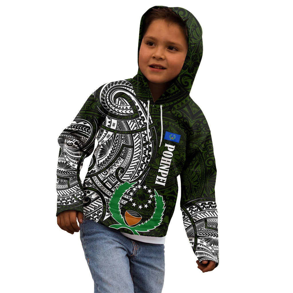 Pohnpei Federated States Of Micronesia Kid Hoodie Polynesian Tribal Heritage Art With Kaselehlie State Seal
