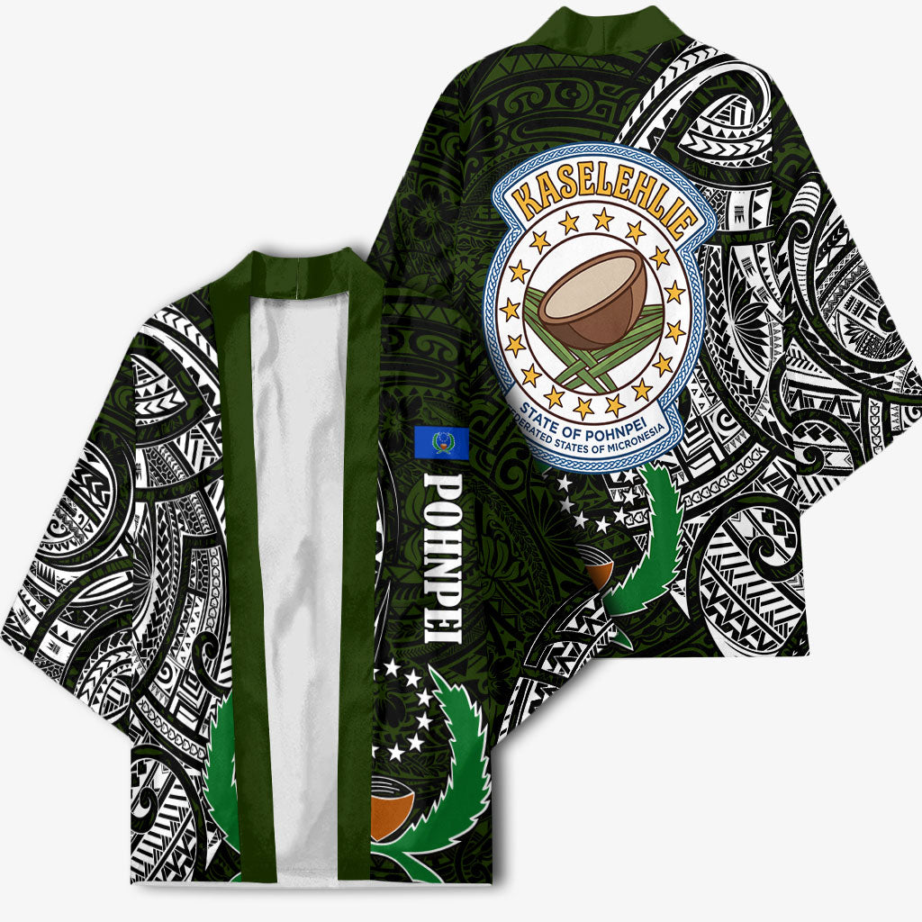 Pohnpei Federated States Of Micronesia Kimono Polynesian Tribal Heritage Art With Kaselehlie State Seal