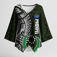 Pohnpei Federated States Of Micronesia Kimono Sleeve Blouse Polynesian Tribal Heritage Art With Kaselehlie State Seal