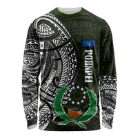 Pohnpei Federated States Of Micronesia Long Sleeve Shirt Polynesian Tribal Heritage Art With Kaselehlie State Seal