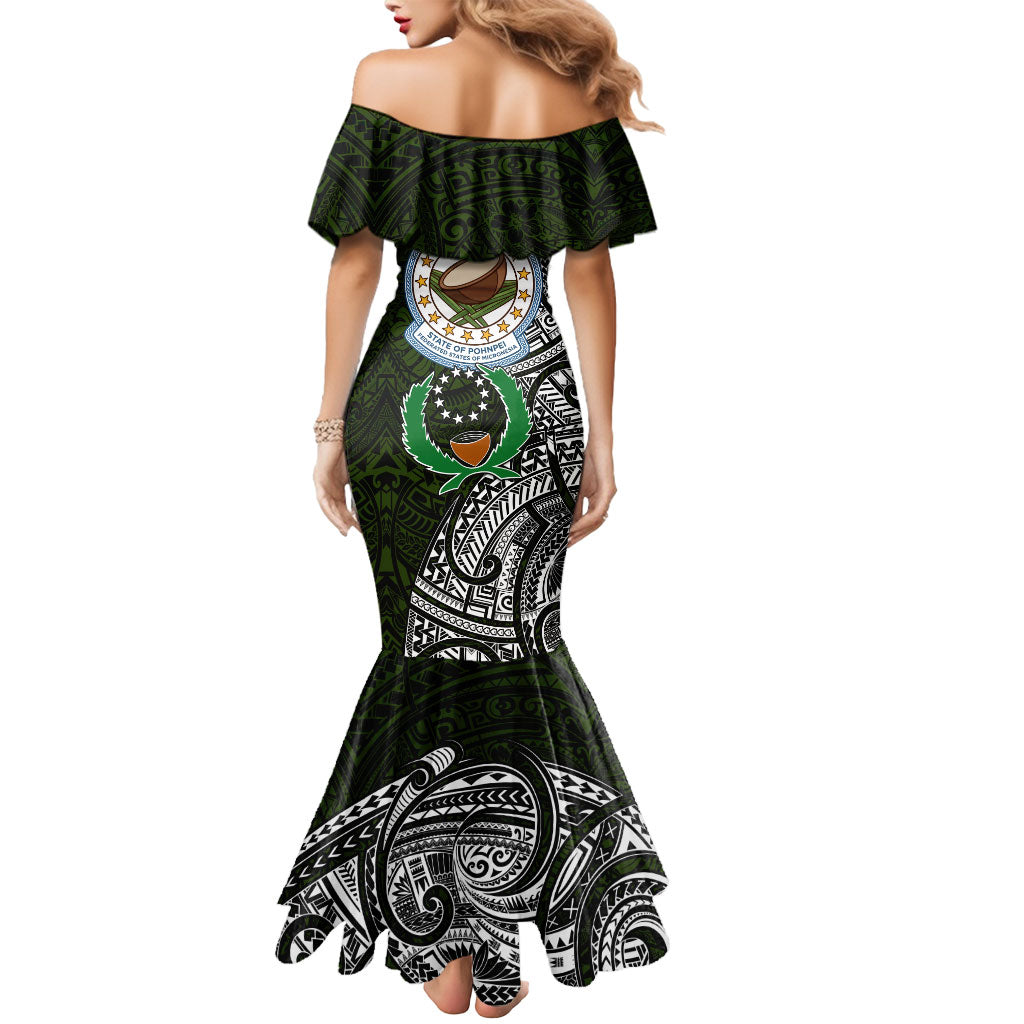 Pohnpei Federated States Of Micronesia Mermaid Dress Polynesian Tribal Heritage Art With Kaselehlie State Seal