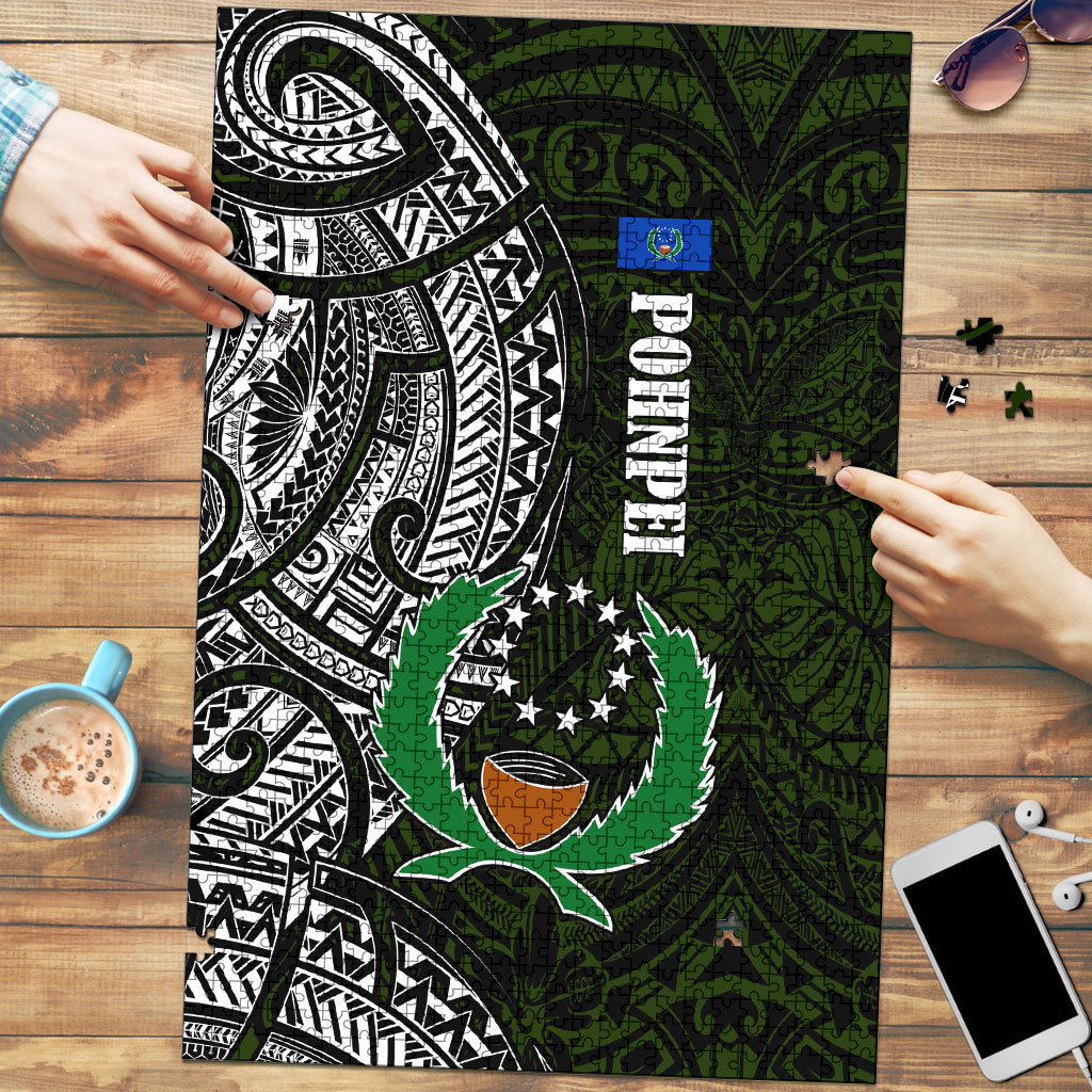 Pohnpei Federated States Of Micronesia Puzzle Polynesian Tribal Heritage Art With Kaselehlie State Seal