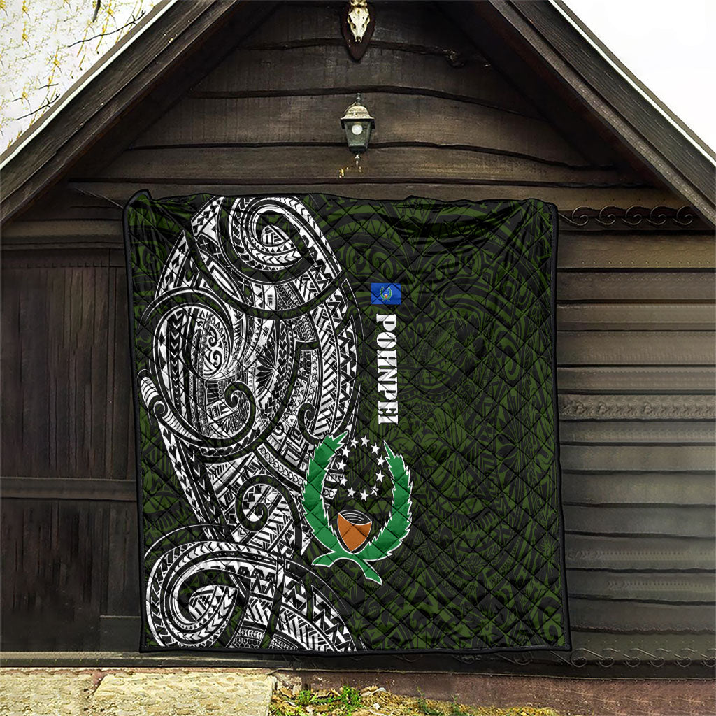 Pohnpei Federated States Of Micronesia Quilt Polynesian Tribal Heritage Art With Kaselehlie State Seal