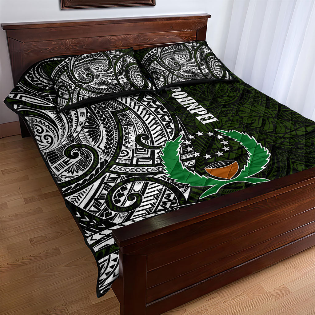 Pohnpei Federated States Of Micronesia Quilt Bed Set Polynesian Tribal Heritage Art With Kaselehlie State Seal