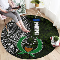 Pohnpei Federated States Of Micronesia Round Carpet Polynesian Tribal Heritage Art With Kaselehlie State Seal