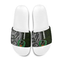 Pohnpei Federated States Of Micronesia Slide Sandals Polynesian Tribal Heritage Art With Kaselehlie State Seal