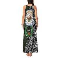 Pohnpei Federated States Of Micronesia Tank Maxi Dress Polynesian Tribal Heritage Art With Kaselehlie State Seal