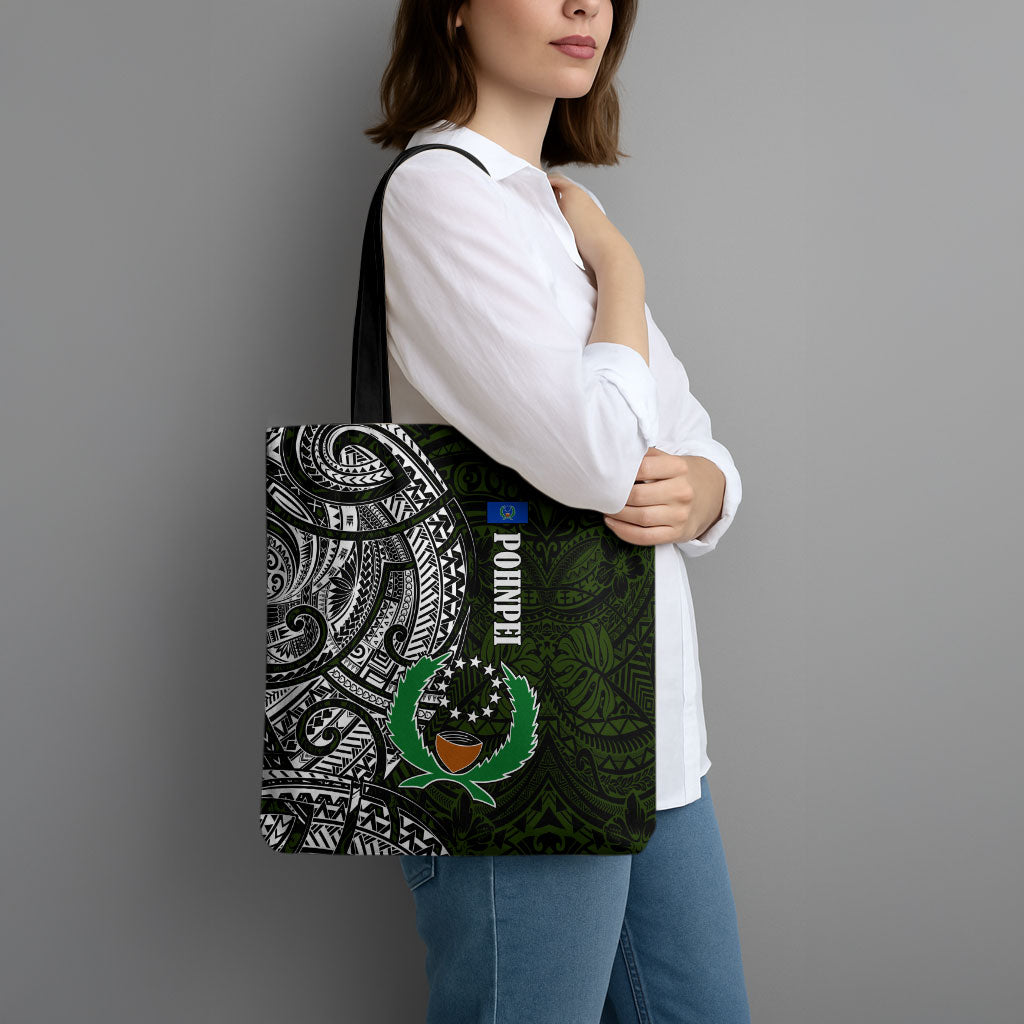 Pohnpei Federated States Of Micronesia Tote Bag Polynesian Tribal Heritage Art With Kaselehlie State Seal