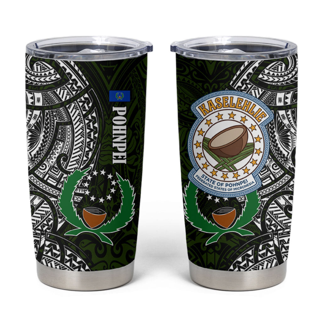 Pohnpei Federated States Of Micronesia Tumbler Cup Polynesian Tribal Heritage Art With Kaselehlie State Seal