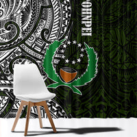 Pohnpei Federated States Of Micronesia Window Curtain Polynesian Tribal Heritage Art With Kaselehlie State Seal