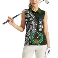 Pohnpei Federated States Of Micronesia Women Sleeveless Polo Shirt Polynesian Tribal Heritage Art With Kaselehlie State Seal