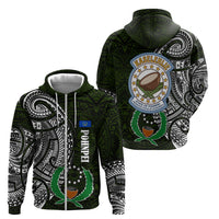 Pohnpei Federated States Of Micronesia Zip Hoodie Polynesian Tribal Heritage Art With Kaselehlie State Seal