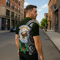 Pohnpei Federated States Of Micronesia Zipper Polo Shirt Polynesian Tribal Heritage Art With Kaselehlie State Seal