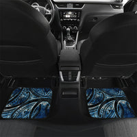 Yap Day Island Floral Tribal Heritage Car Mats Micronesian Hibiscus Pattern Polynesian Tattoo Blue Art