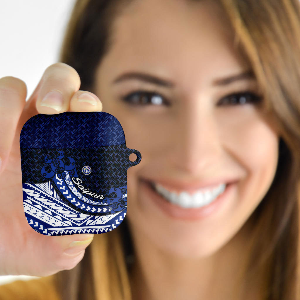 Northern Mariana Islands Saipan AirPods Case Polynesian Tribal Pattern - Commonwealth Seal Art TS04 - Polynesian Pride