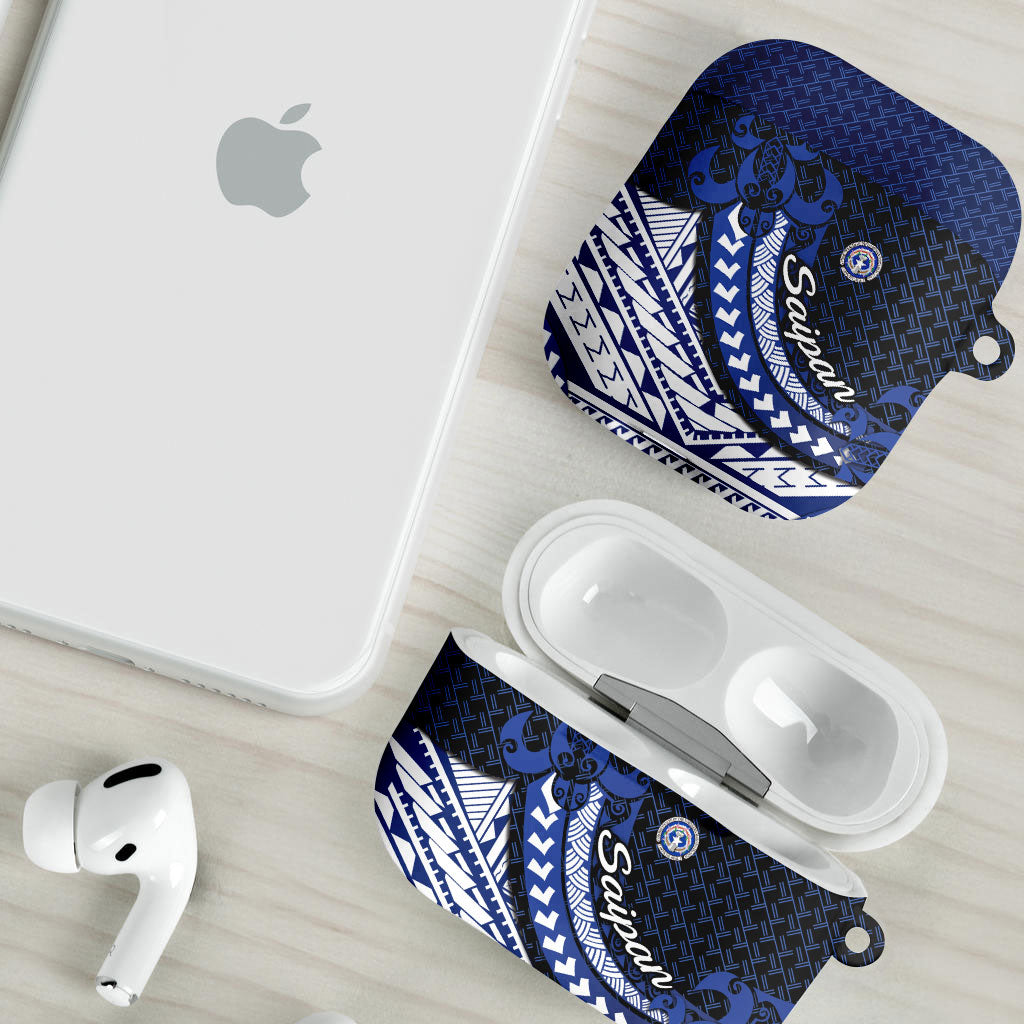Northern Mariana Islands Saipan AirPods Case Polynesian Tribal Pattern - Commonwealth Seal Art TS04 - Polynesian Pride