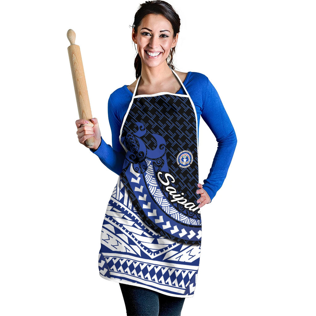 Northern Mariana Islands Saipan Apron Polynesian Tribal Pattern - Commonwealth Seal Art TS04 - Polynesian Pride