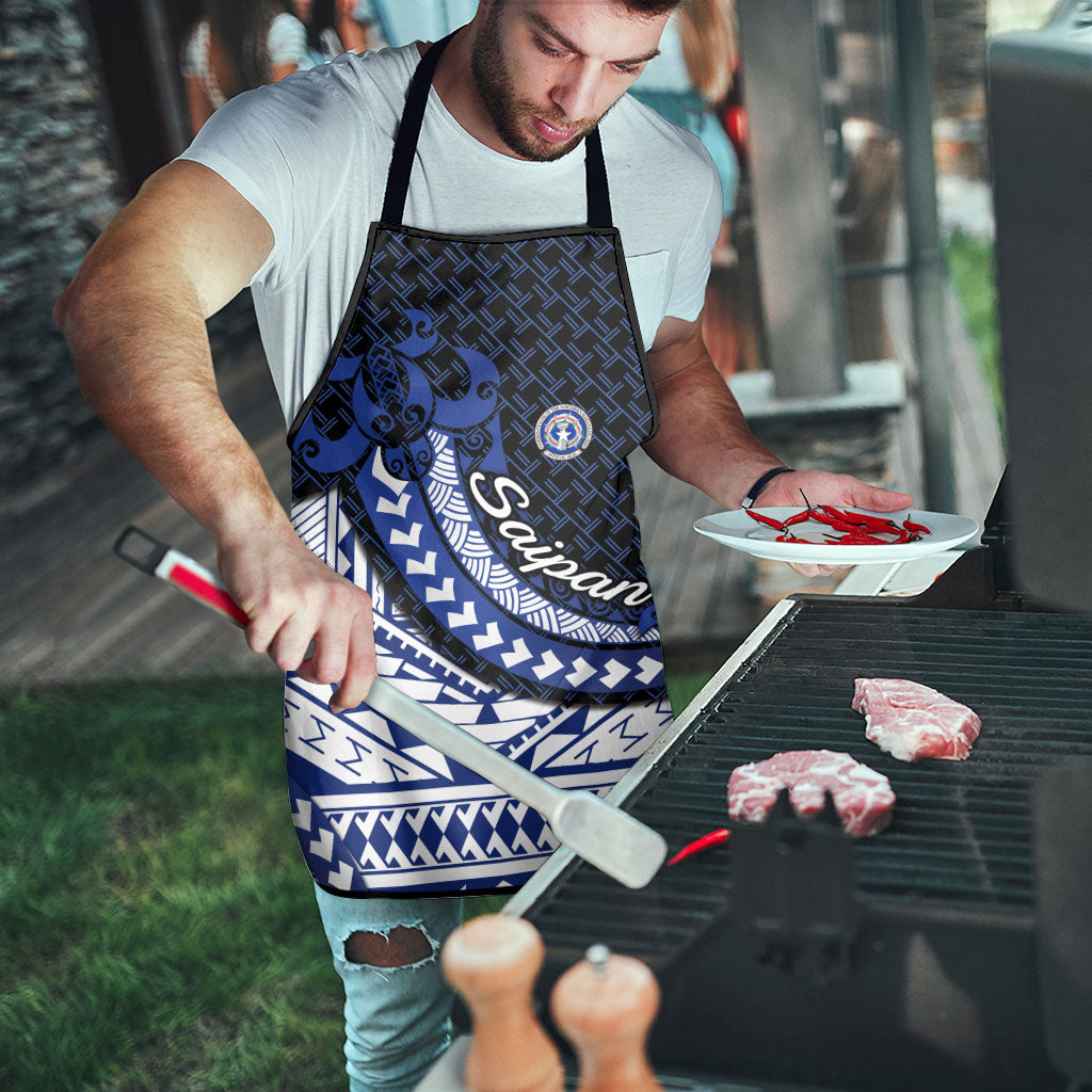 Northern Mariana Islands Saipan Apron Polynesian Tribal Pattern - Commonwealth Seal Art TS04 - Polynesian Pride