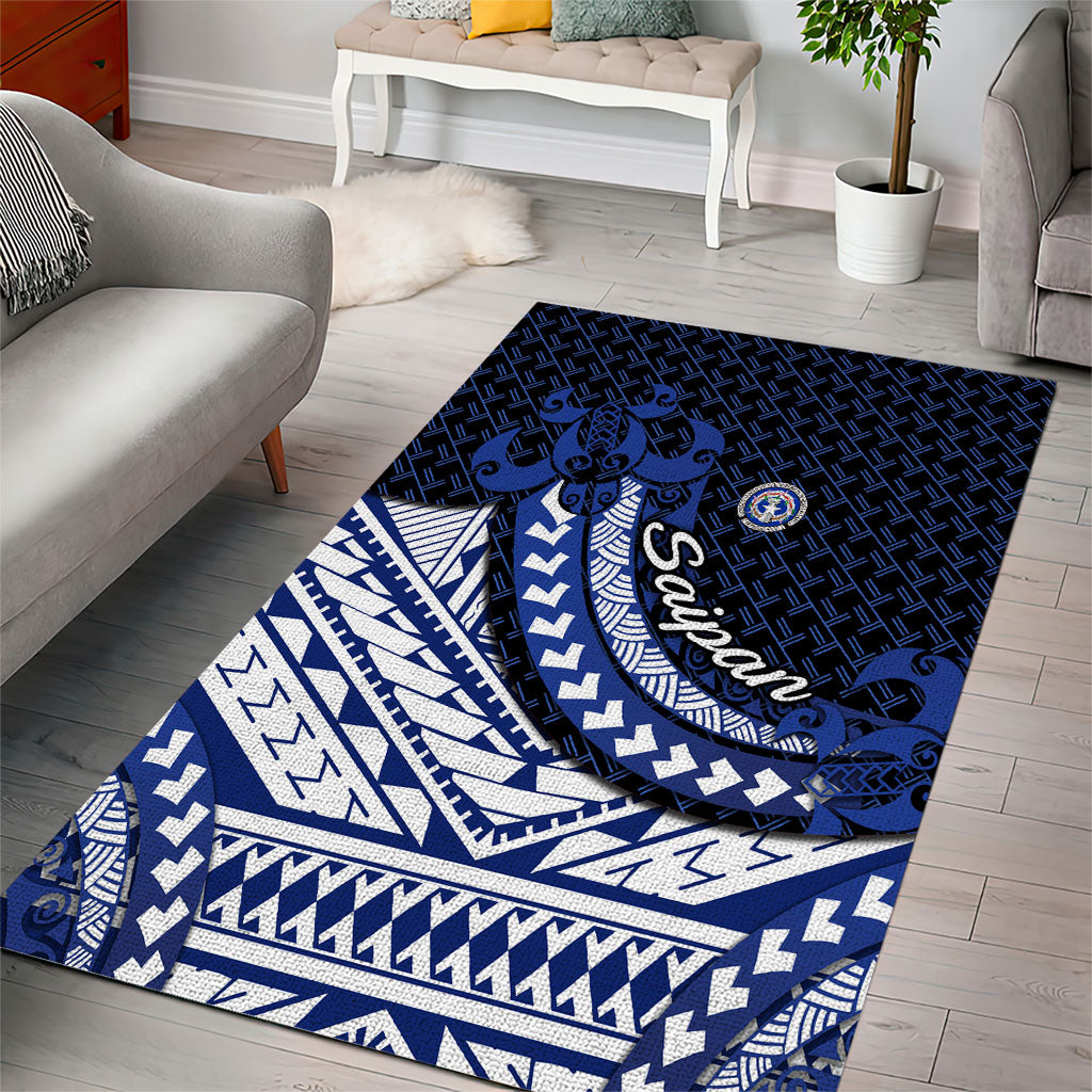 Northern Mariana Islands Saipan Area Rug Polynesian Tribal Pattern - Commonwealth Seal Art TS04 - Polynesian Pride
