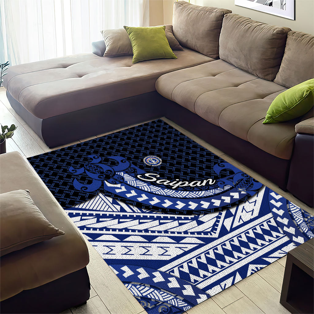 Northern Mariana Islands Saipan Area Rug Polynesian Tribal Pattern - Commonwealth Seal Art TS04 - Polynesian Pride