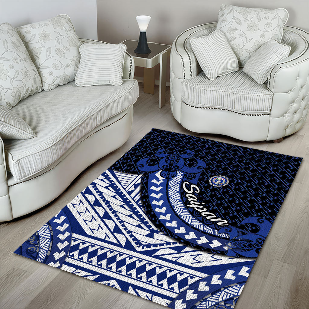 Northern Mariana Islands Saipan Area Rug Polynesian Tribal Pattern - Commonwealth Seal Art TS04 - Polynesian Pride