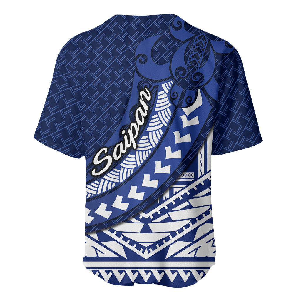 Northern Mariana Islands Saipan Baseball Jersey Polynesian Tribal Pattern - Commonwealth Seal Art TS04 - Polynesian Pride