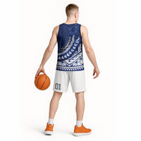 Northern Mariana Islands Saipan Basketball Jersey Polynesian Tribal Pattern - Commonwealth Seal Art TS04 - Polynesian Pride