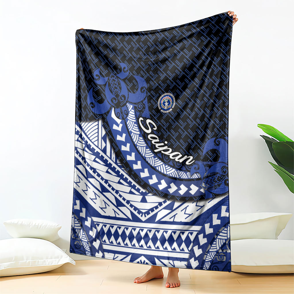 Northern Mariana Islands Saipan Blanket Polynesian Tribal Pattern - Commonwealth Seal Art TS04 - Polynesian Pride