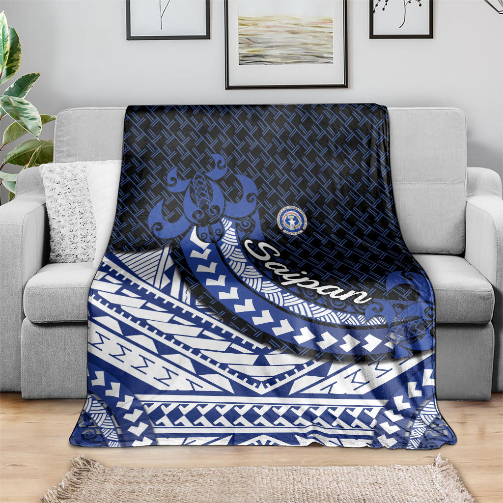 Northern Mariana Islands Saipan Blanket Polynesian Tribal Pattern - Commonwealth Seal Art TS04 - Polynesian Pride