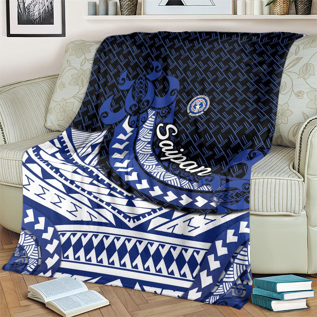 Northern Mariana Islands Saipan Blanket Polynesian Tribal Pattern - Commonwealth Seal Art TS04 - Polynesian Pride
