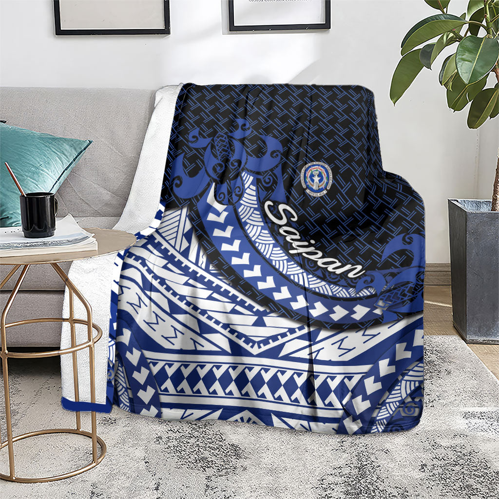 Northern Mariana Islands Saipan Blanket Polynesian Tribal Pattern - Commonwealth Seal Art TS04 - Polynesian Pride