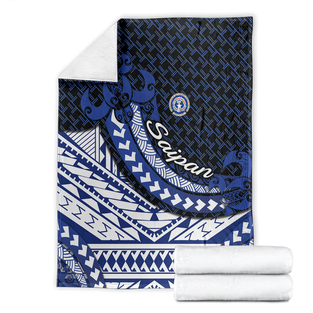 Northern Mariana Islands Saipan Blanket Polynesian Tribal Pattern - Commonwealth Seal Art TS04 - Polynesian Pride