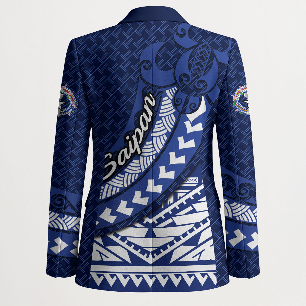 Northern Mariana Islands Saipan Blazer Polynesian Tribal Pattern - Commonwealth Seal Art TS04 - Polynesian Pride
