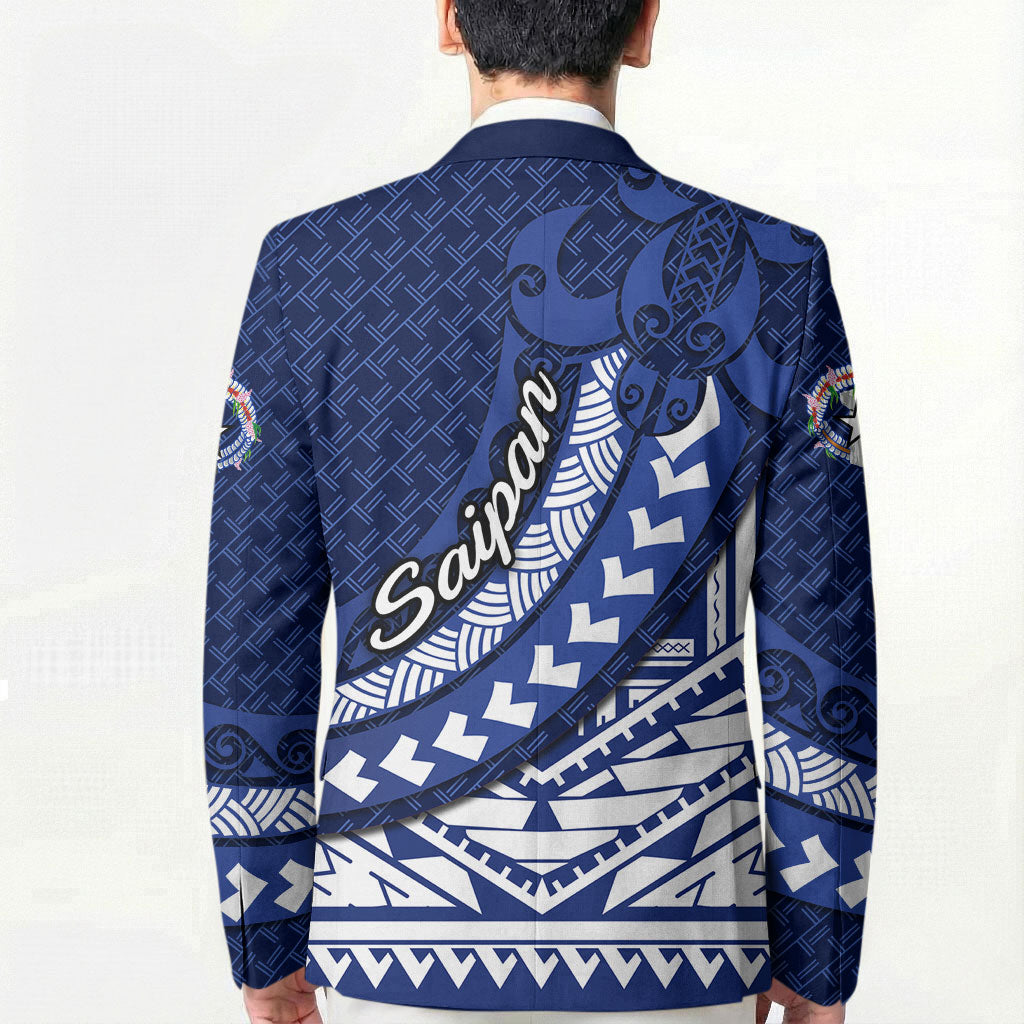 Northern Mariana Islands Saipan Blazer Polynesian Tribal Pattern - Commonwealth Seal Art TS04 - Polynesian Pride