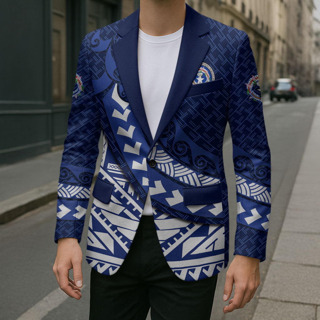 Northern Mariana Islands Saipan Blazer Polynesian Tribal Pattern - Commonwealth Seal Art TS04 - Polynesian Pride