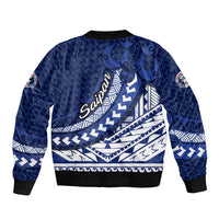 Northern Mariana Islands Saipan Bomber Jacket Polynesian Tribal Pattern - Commonwealth Seal Art TS04 - Polynesian Pride