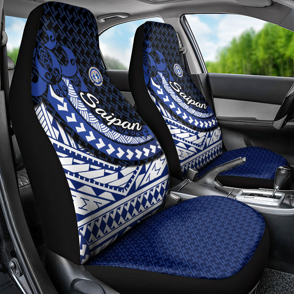 Northern Mariana Islands Saipan Car Seat Cover Polynesian Tribal Pattern - Commonwealth Seal Art TS04 - Polynesian Pride