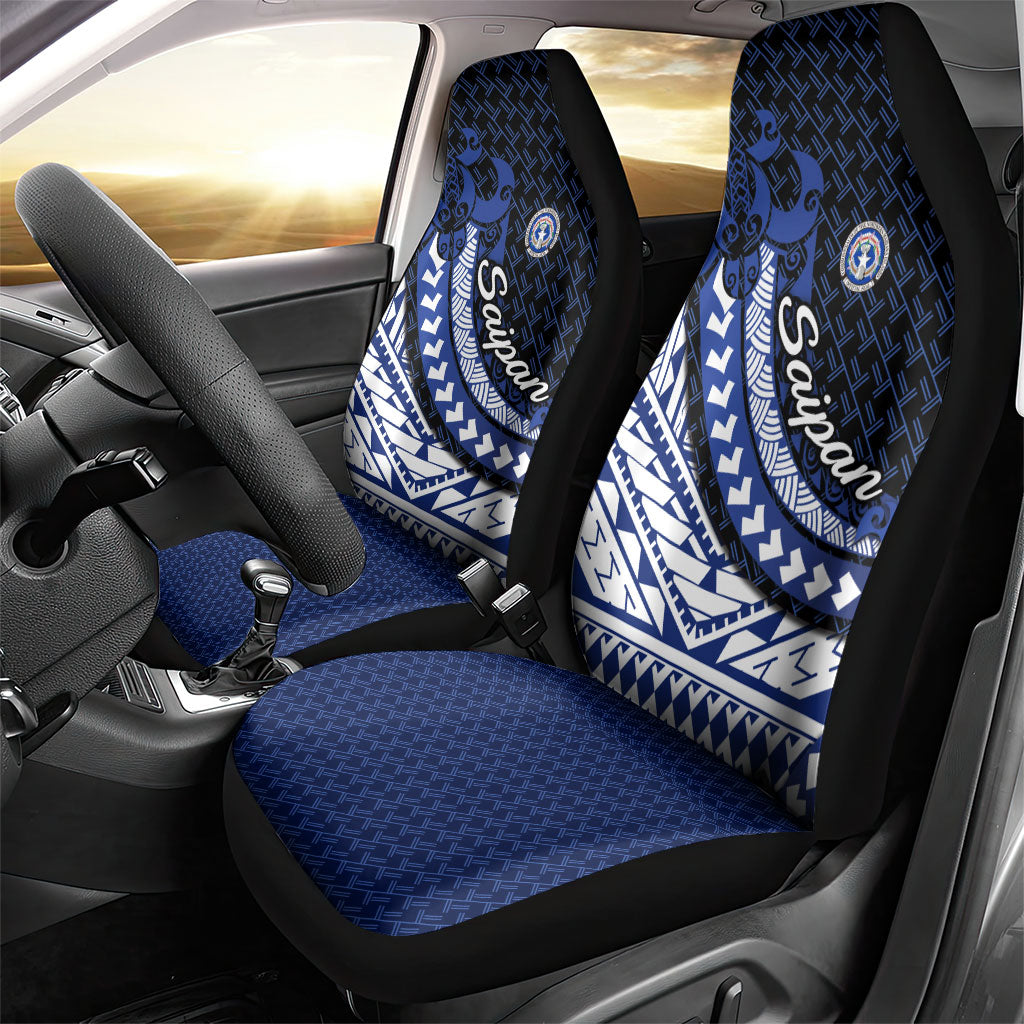 Northern Mariana Islands Saipan Car Seat Cover Polynesian Tribal Pattern - Commonwealth Seal Art TS04 - Polynesian Pride