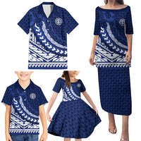Northern Mariana Islands Saipan Family Matching Puletasi and Hawaiian Shirt Polynesian Tribal Pattern - Commonwealth Seal Art