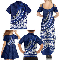 Northern Mariana Islands Saipan Family Matching Summer Maxi Dress and Hawaiian Shirt Polynesian Tribal Pattern - Commonwealth Seal Art