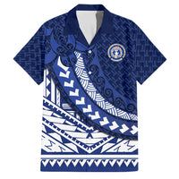 Northern Mariana Islands Saipan Family Matching Summer Maxi Dress and Hawaiian Shirt Polynesian Tribal Pattern - Commonwealth Seal Art
